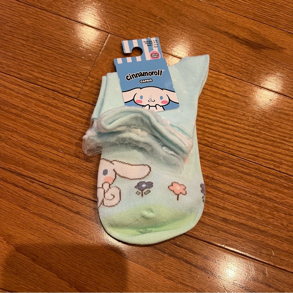 Women Sanrio Cinnamoroll Cloud Lace Ankle Socks Size 5-10